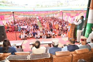 जनसभा को संबोधित करते नेता प्रतिपक्ष व् पूर्व मुख्यमंत्री जयराम ठाकुर